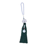 Maxbell Car Interior Lotus Pendant Dangling Tassel Craft Supplies Hanging Decoration Dark Green
