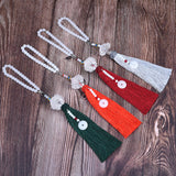 Maxbell Car Interior Lotus Pendant Dangling Tassel Craft Supplies Hanging Decoration Wine Red