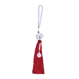 Maxbell Car Interior Lotus Pendant Dangling Tassel Craft Supplies Hanging Decoration Wine Red