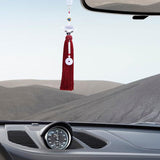 Maxbell Car Interior Lotus Pendant Dangling Tassel Craft Supplies Hanging Decoration Wine Red
