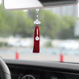 Maxbell Car Interior Lotus Pendant Dangling Tassel Craft Supplies Hanging Decoration Wine Red