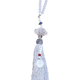 Maxbell Car Interior Lotus Pendant Dangling Tassel Craft Supplies Hanging Decoration Silver Gray