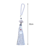 Maxbell Car Interior Lotus Pendant Dangling Tassel Craft Supplies Hanging Decoration Silver Gray