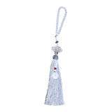 Maxbell Car Interior Lotus Pendant Dangling Tassel Craft Supplies Hanging Decoration Silver Gray