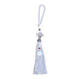Maxbell Car Interior Lotus Pendant Dangling Tassel Craft Supplies Hanging Decoration Silver Gray