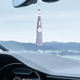 Maxbell Car Interior Lotus Pendant Dangling Tassel Craft Supplies Hanging Decoration Silver Gray
