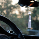 Maxbell Car Interior Lotus Pendant Dangling Tassel Craft Supplies Hanging Decoration Silver Gray