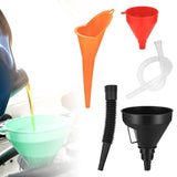 Maxbell 3Pcs Automobile Oil Filling Funnels Versatile for Kitchen Car Accessory