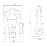 Maxbell 2Pcs D Ring Shackles Off Road Towing Accessories for Off Road Tow Strap