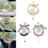 Maxbell Car Rearview Mirror Charm Pendant Feng Shui Decor Gift Spring Festival Lucky white