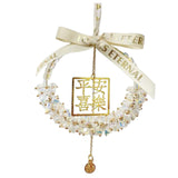 Maxbell Car Rearview Mirror Charm Pendant Feng Shui Decor Gift Spring Festival Lucky white