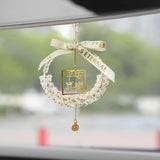 Maxbell Car Rearview Mirror Charm Pendant Feng Shui Decor Gift Spring Festival Lucky white