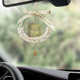 Maxbell Car Rearview Mirror Charm Pendant Feng Shui Decor Gift Spring Festival Lucky white