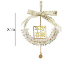 Maxbell Car Rearview Mirror Charm Pendant Feng Shui Decor Gift Spring Festival Lucky white