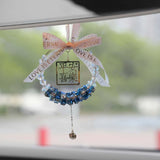 Maxbell Car Rearview Mirror Charm Pendant Feng Shui Decor Gift Spring Festival Lucky blue