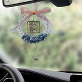 Maxbell Car Rearview Mirror Charm Pendant Feng Shui Decor Gift Spring Festival Lucky blue