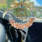 Maxbell Car Rearview Mirror Charm Pendant Feng Shui Decor Gift Spring Festival Lucky pink