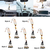 Maxbell Lotus Beaded Car Rearview Mirror Charm Pendant Universal Dangling Ornament