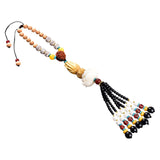 Maxbell Lotus Beaded Car Rearview Mirror Charm Pendant Universal Dangling Ornament