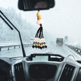 Maxbell Lotus Beaded Car Rearview Mirror Charm Pendant Universal Dangling Ornament