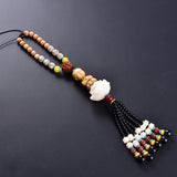 Maxbell Lotus Beaded Car Rearview Mirror Charm Pendant Universal Dangling Ornament