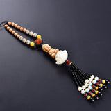 Maxbell Lotus Beaded Car Rearview Mirror Charm Pendant Universal Dangling Ornament