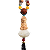 Maxbell Lotus Beaded Car Rearview Mirror Charm Pendant Universal Dangling Ornament