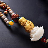 Maxbell Lotus Beaded Car Rearview Mirror Charm Pendant Universal Dangling Ornament