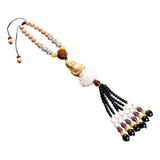 Maxbell Lotus Beaded Car Rearview Mirror Charm Pendant Universal Dangling Ornament