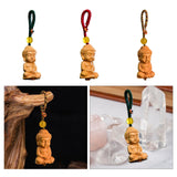 Maxbell Mini Wood Buddha Key Chain Lucky Pendant Accessory Feng Shui Sculpture Craft
