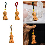 Maxbell Mini Wood Buddha Key Chain Lucky Pendant Accessory Feng Shui Sculpture Craft