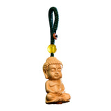 Maxbell Mini Wood Buddha Key Chain Lucky Pendant Accessory Feng Shui Sculpture Craft