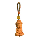 Maxbell Mini Wood Buddha Key Chain Lucky Pendant Accessory Feng Shui Sculpture Craft