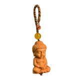 Maxbell Mini Wood Buddha Key Chain Lucky Pendant Accessory Feng Shui Sculpture Craft