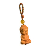 Maxbell Mini Wood Buddha Key Chain Lucky Pendant Accessory Feng Shui Sculpture Craft