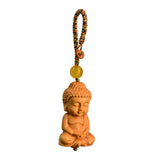 Maxbell Mini Wood Buddha Key Chain Lucky Pendant Accessory Feng Shui Sculpture Craft