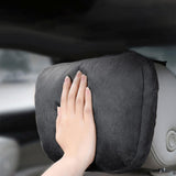 Maxbell Car Neck Pillow Universal Suede Automotive Accessories Head and Neck Support Black