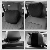 Maxbell Car Neck Pillow Universal Suede Automotive Accessories Head and Neck Support Black