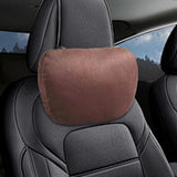 Maxbell Car Neck Pillow Universal Suede Automotive Accessories Head and Neck Support Dark Brown