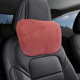 Maxbell Car Neck Pillow Universal Suede Automotive Accessories Head and Neck Support Red