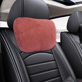 Maxbell Car Neck Pillow Universal Suede Automotive Accessories Head and Neck Support Red