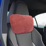 Maxbell Car Neck Pillow Universal Suede Automotive Accessories Head and Neck Support Red