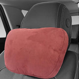 Maxbell Car Neck Pillow Universal Suede Automotive Accessories Head and Neck Support Red