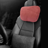 Maxbell Car Neck Pillow Universal Suede Automotive Accessories Head and Neck Support Red