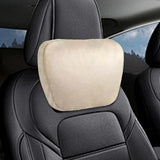 Maxbell Car Neck Pillow Universal Suede Automotive Accessories Head and Neck Support Beige