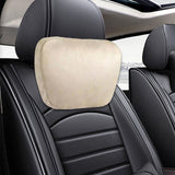 Maxbell Car Neck Pillow Universal Suede Automotive Accessories Head and Neck Support Beige