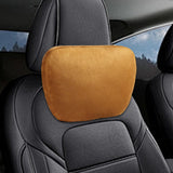 Maxbell Car Neck Pillow Universal Suede Automotive Accessories Head and Neck Support Brown