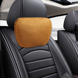 Maxbell Car Neck Pillow Universal Suede Automotive Accessories Head and Neck Support Brown