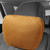 Maxbell Car Neck Pillow Universal Suede Automotive Accessories Head and Neck Support Brown