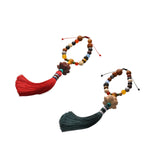 Maxbell Car Hanging Decoration Wood Car Rearview Mirror Charm Pendant for Party Red